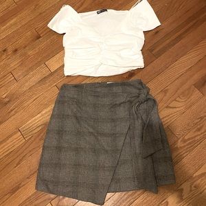 Aritzia Wilfred plaid skirt